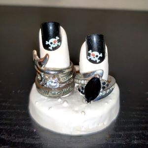RARE Handmade Ring Display Jewelry Holder Sculpture Art Goth Emo Cute Punk